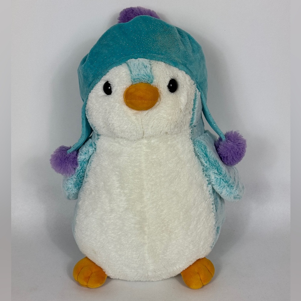 Aurora PomPom Penguin 20” Blue with Winter Hat